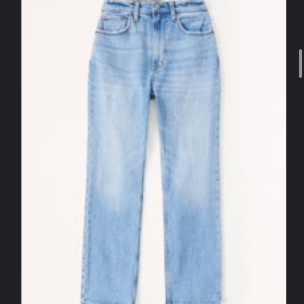 Abercrombie & Fitch Curve Love Ultra High Rise Ankle Straight Jeans